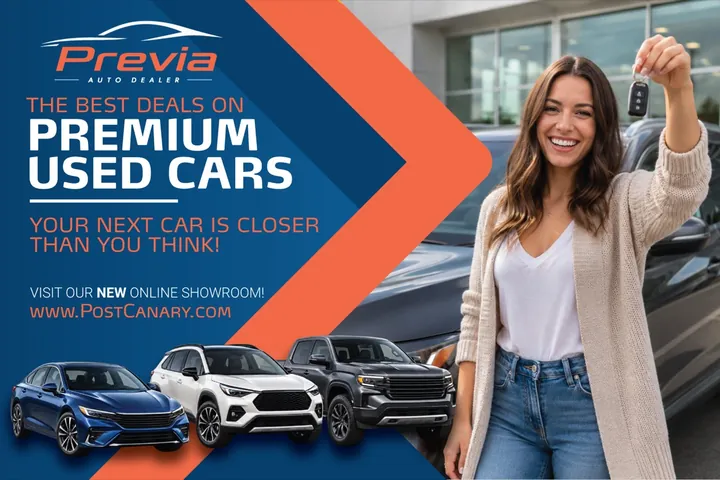 Sample auto dealer postcard: Premium Used Cars